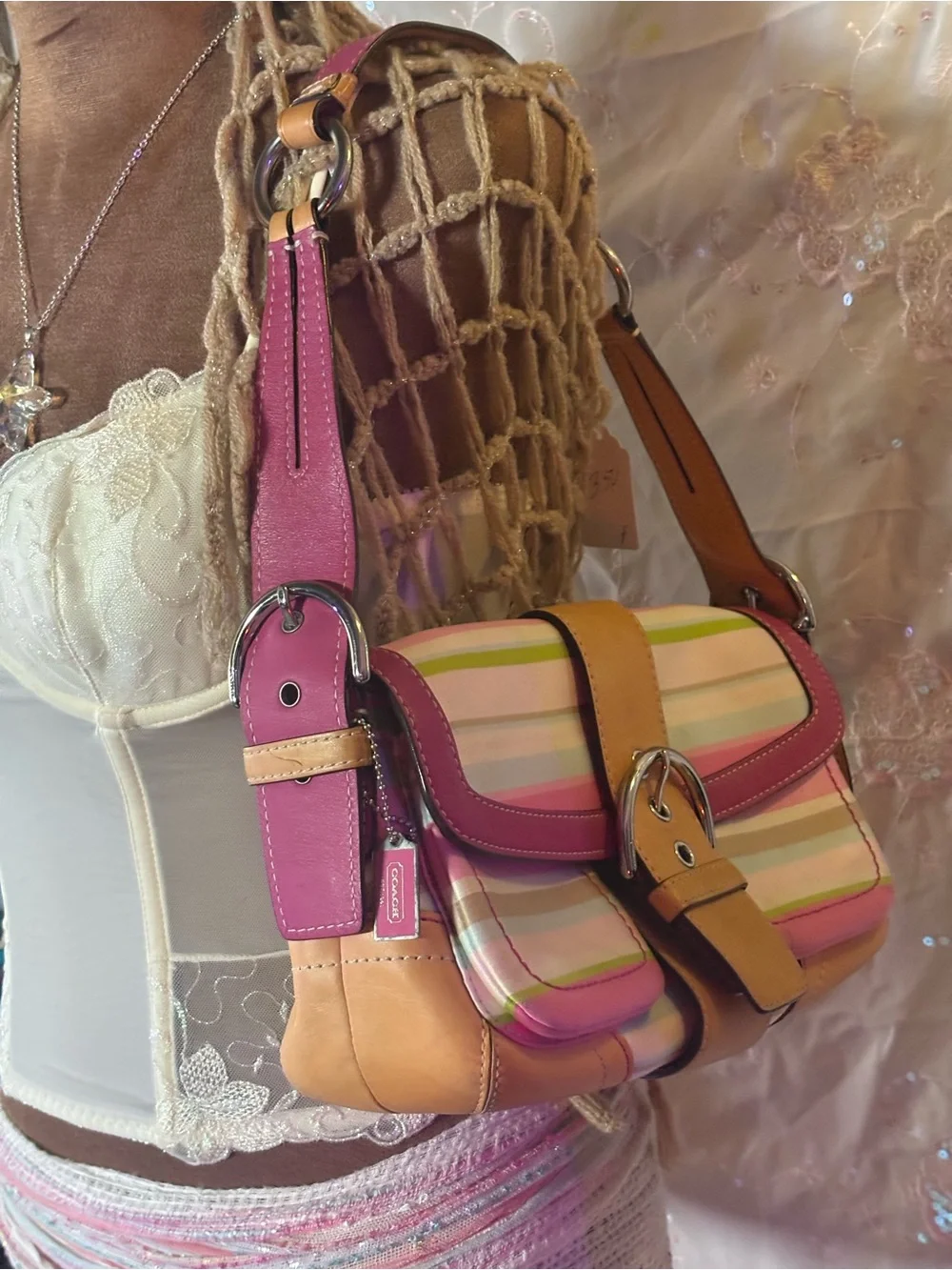 coach soho Pink and Orange Shoulder Bag - Women Bags